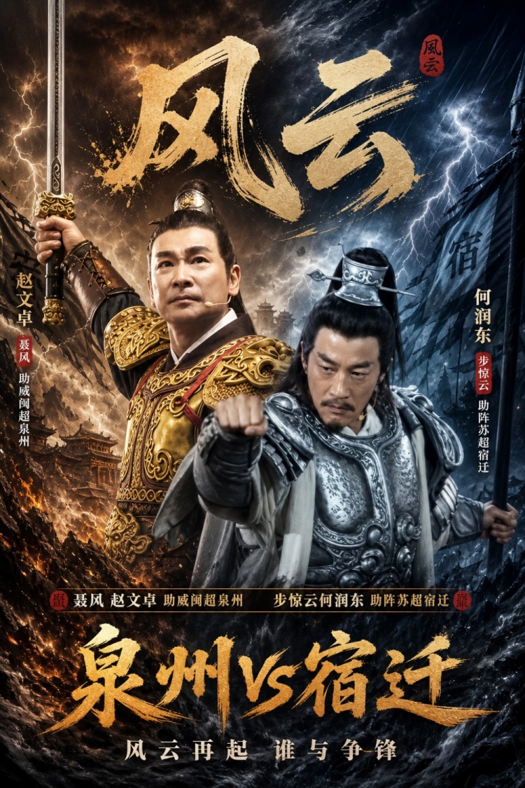 赵文卓扮郑成功助阵闽超,何润东演项羽现身苏超