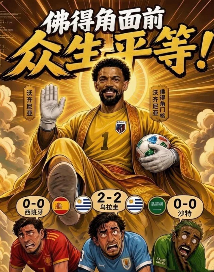 登贝莱加冕金球？世界杯众生平等：西班牙“大棋”拖垮卫冕冠军，乌拉圭门将失误成南美独苗